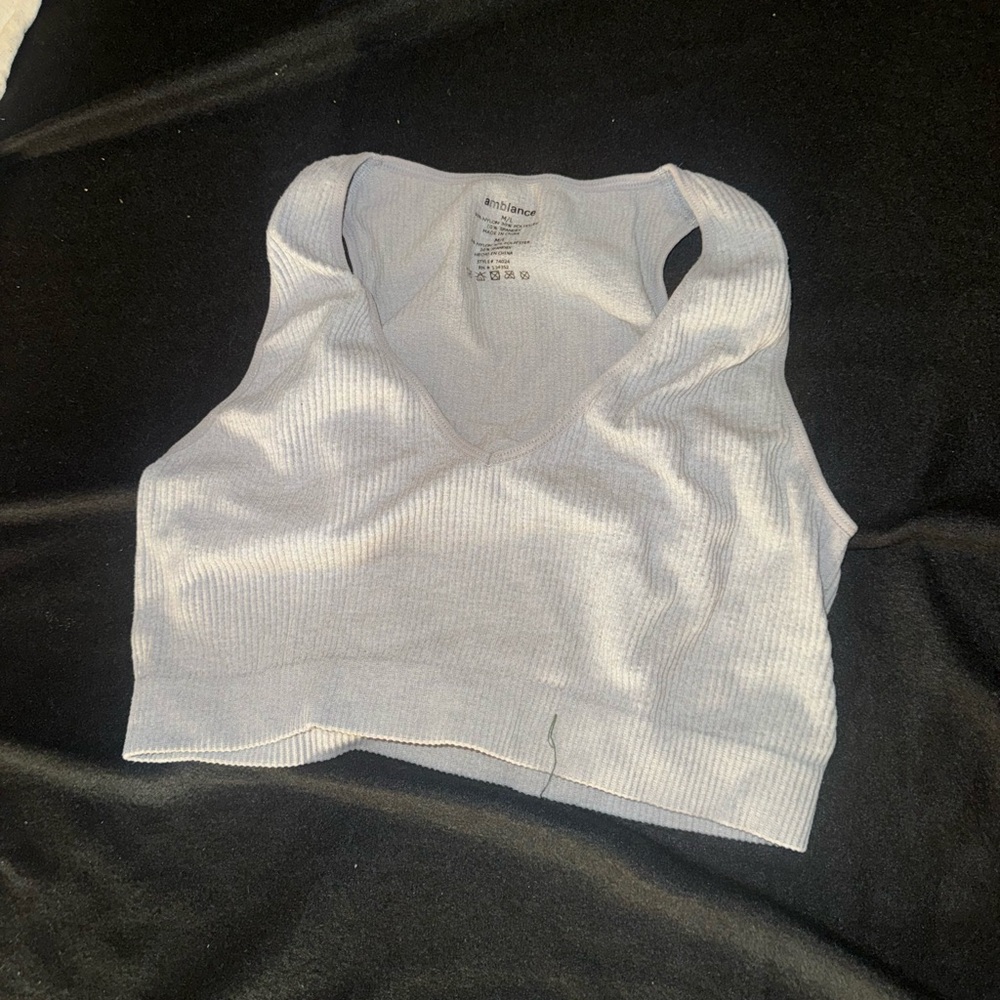 Gray Ribbed Crop Top - Picture 2 of 2